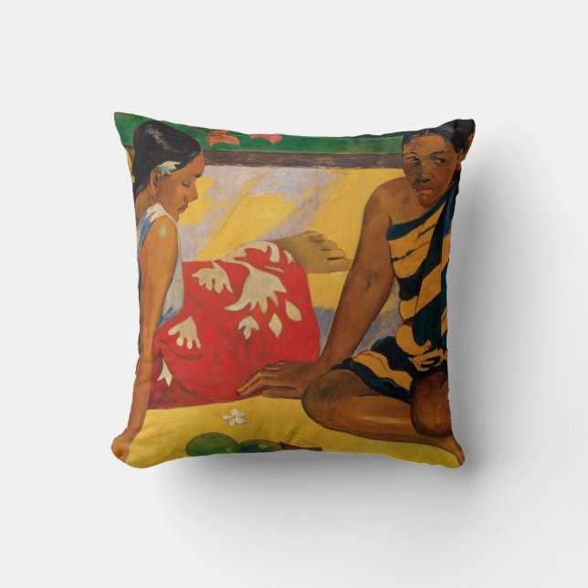 Cojín Decorativo Paul Gauguin Dos Mujeres De Tahiti Parau Api Vinta (Anverso)