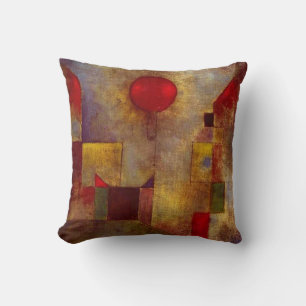 Cojín Decorativo Paul Klee Globo Rojo Arte Abstracto Colorido 