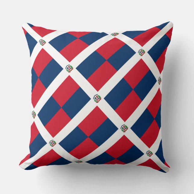 Cojín Decorativo Paul McGehee "Bandera República Dominicana" Pillow (Anverso)