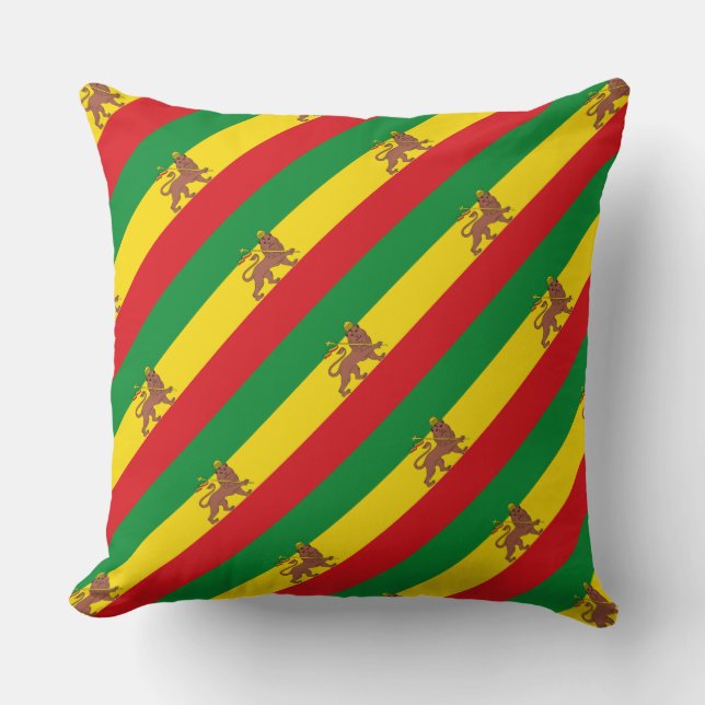 Cojín Decorativo Paul McGehee "Rasta León de Judá" Pillow (Anverso)