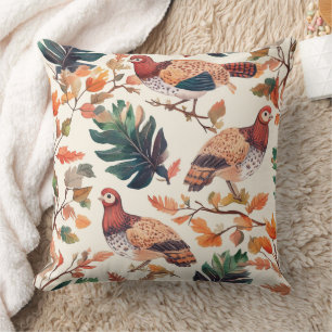 Cojín Decorativo Pavo de Acción de Gracias Pluma Otoño Patrón