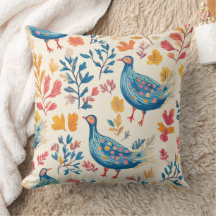 Cojín Decorativo Pavo de Otoño Colorido con Tonos Cálidos