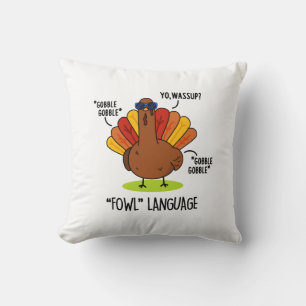 Cojín Decorativo Pavo divertido juego de palabras con lenguaje de a