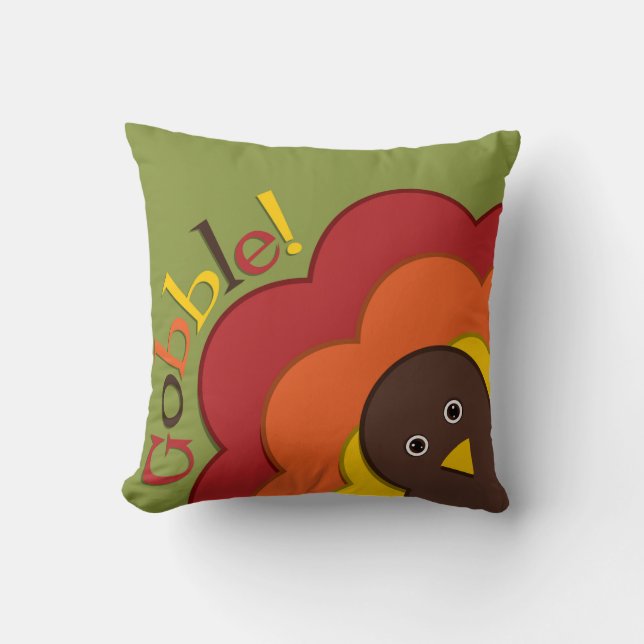 Cojín Decorativo Pavo oculto de Acción de Gracias (Anverso)
