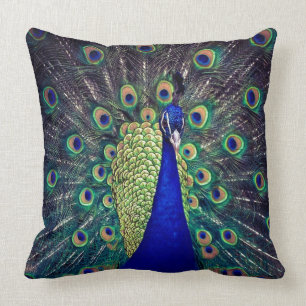 Cojín Decorativo Pavo Real Azul Cobalto