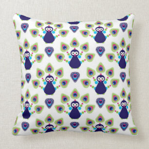 Cojín Decorativo pavo real exótico retro de la India