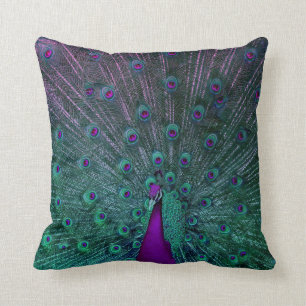 COJÍN DECORATIVO PAVO REAL FLORECIENTE