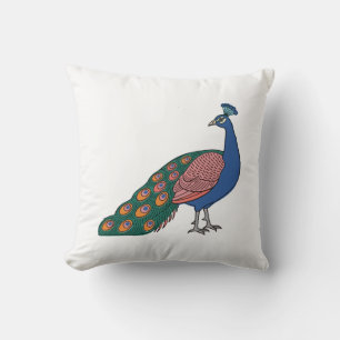 Cojín Decorativo Pavo real humilde vívido