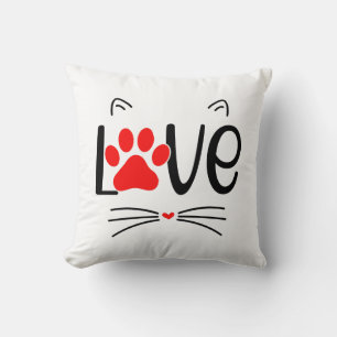 Cojín Decorativo Paw de los amantes del gato moderno