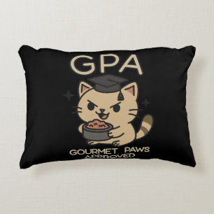 Cojín Decorativo Paws de atún para gato graciosos de becario person