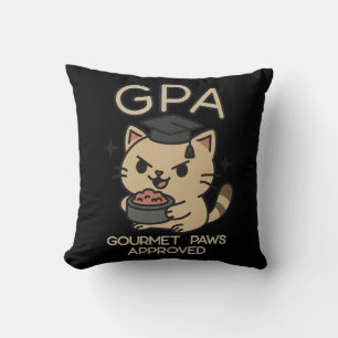 Cojín Decorativo Paws de atún para gato graciosos de becario person