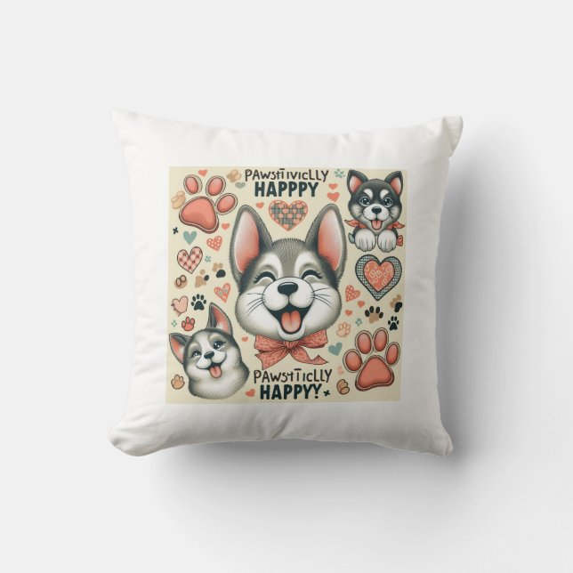 Cojín Decorativo Pawsitive Happy (Anverso)