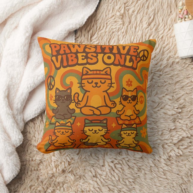 Cojín Decorativo Pawsitive Vibes Only (Manta)