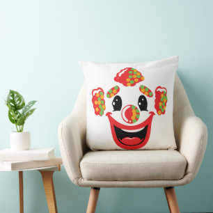 Cojín Decorativo Payaso Alegre con Cabello Colorido