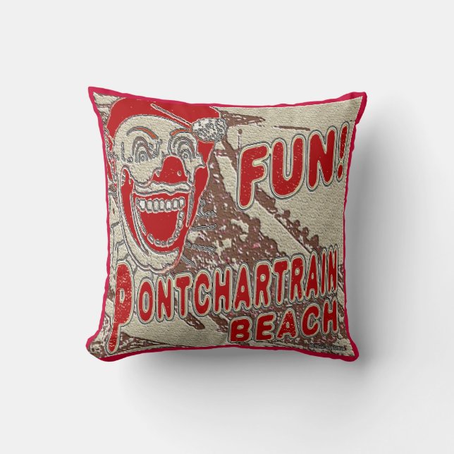 Cojín Decorativo Payaso de playa de Pontchartrain (Anverso)