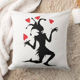 Cojín Decorativo Payaso espeluznante jugando con corazones