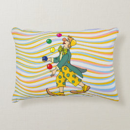 Cojín Decorativo Payaso gracioso Jugando Con Bolas Coloridas