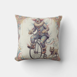 Cojín Decorativo Payaso perseguido por un perro
