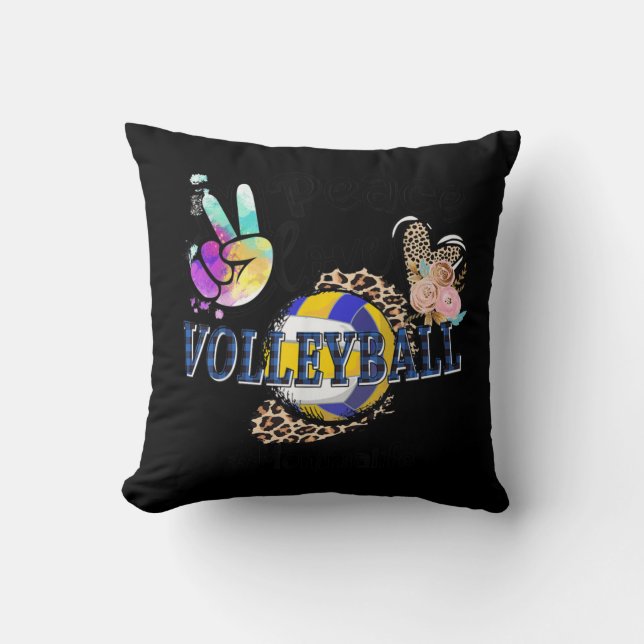 Cojín Decorativo Paz Amar el voleibol mamá Vida Abuela Leopa (Anverso)