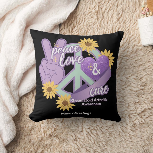 Cojín Decorativo Paz Amor Cura Artritis Reumatoide Conciencia (Manta)