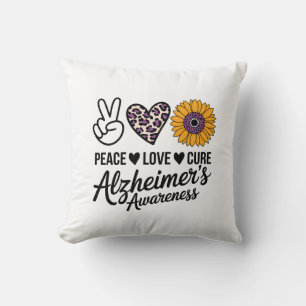 Cojín Decorativo PAZ AMOR CURA Conciencia sobre el Alzheimer