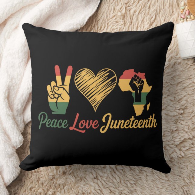 Cojín Decorativo Paz Amor Juneteenth (Manta)
