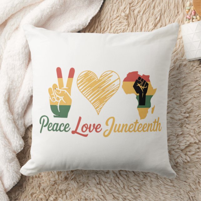 Cojín Decorativo Paz Amor Juneteenth (Manta)