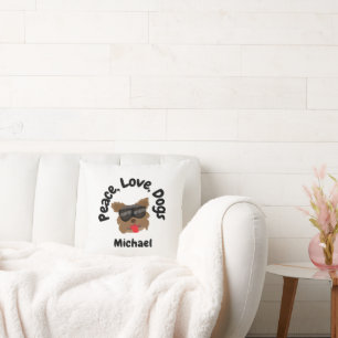 Cojín Decorativo Paz Amor Perros