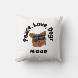 Cojín Decorativo Paz Amor Perros