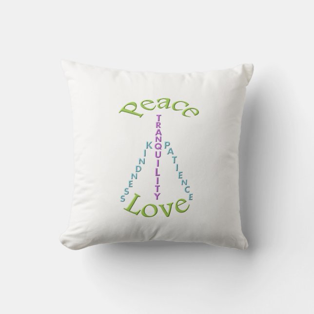 Cojín Decorativo Paz Amor Tranquilidad Amabilidad Pillow (Anverso)