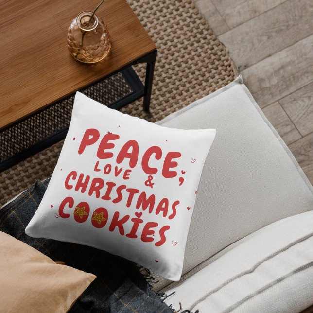 Cojín Decorativo Paz, amor y Navidades cookies (Subido por el creador)