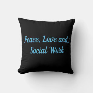 Cojín Decorativo Paz, amor y trabajo social