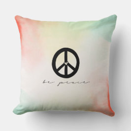 Cojín Decorativo Paz de tinte de Rubor amarillo rojo