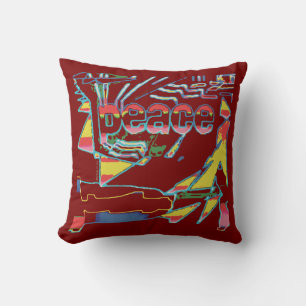 Cojín Decorativo "Paz" Inspirador Burgundy Amarillo Suroeste 