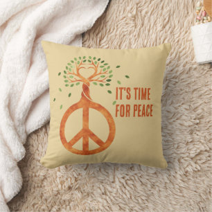Cojín Decorativo Paz para los Árboles - Corazón de poder de las flo