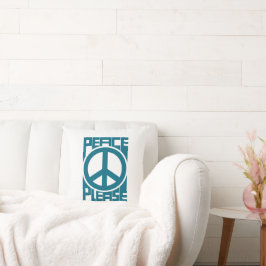 Cojín Decorativo Paz Por Favor Letra Azul