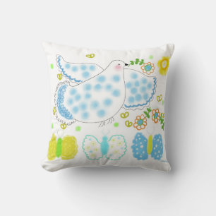 Cojín Decorativo Peace Dove blue and yellow pillow
