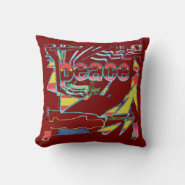 Cojín Decorativo "Peace" Inspirational Burgundy Yellow Southwest 