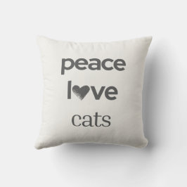 Cojín Decorativo Peace Love Cats | Cat Mom Lover Modern Home Decor