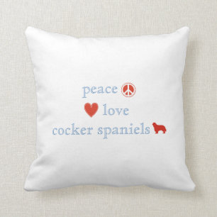 Cojín Decorativo Peace Love Cocker Españoles