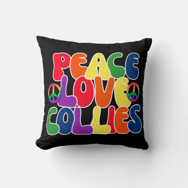 Cojín Decorativo Peace Love Collies Pillow (Anverso)