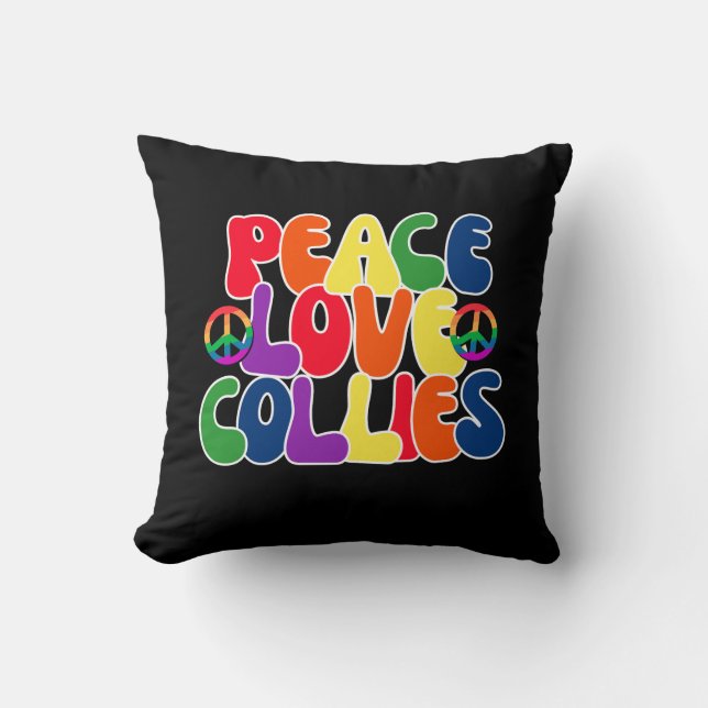 Cojín Decorativo Peace Love Collies Pillow (Anverso)