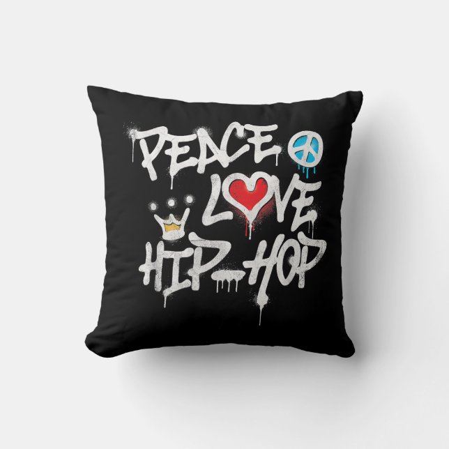 Cojín Decorativo Peace Love Hip Hop Dance (Anverso)