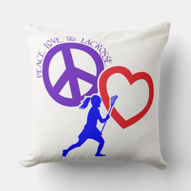 COJÍN DECORATIVO PEACE-LOVE-LACROSSE (Anverso)