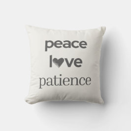 Cojín Decorativo Peace Love Patience - Reversible Modern Lifestyle