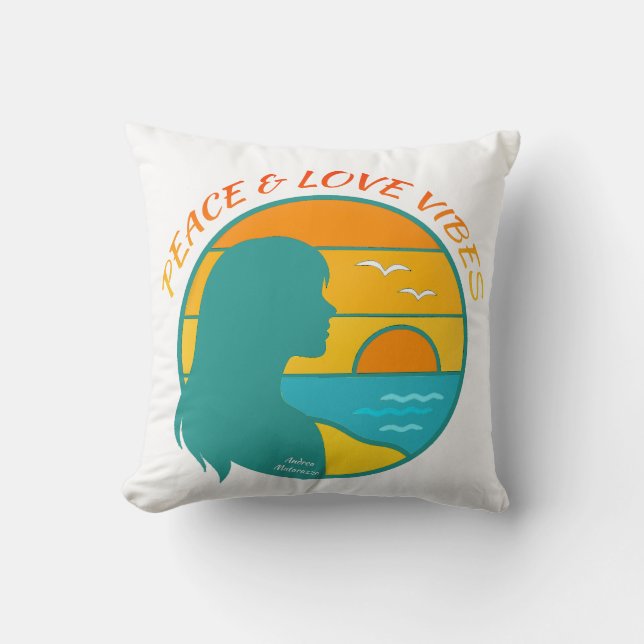 Cojín Decorativo Peace & Love Vibes (Anverso)