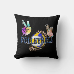 Cojín Decorativo Peace Love Volleyball Gigi Life Mom Grandma Leopar