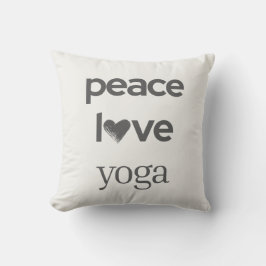 Cojín Decorativo Peace Love Yoga - Reversible Modern Motivational