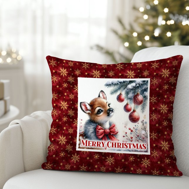 Cojín Decorativo Peaceful Fawn Christmas Pillow Gift for Kids Cozy  (Peaceful Fawn Christmas Pillow Gift for Kids Cozy Room)