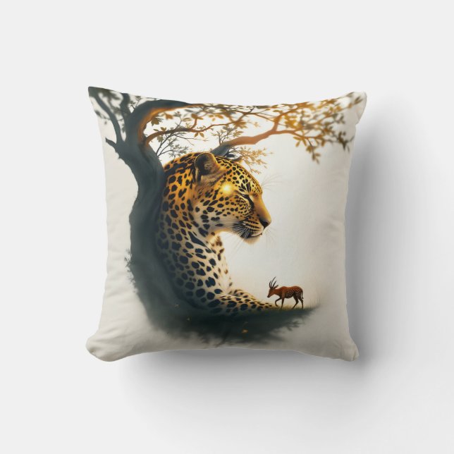 Cojín Decorativo Peaceful Leopard and Duiker with Zen New Beginning (Anverso)